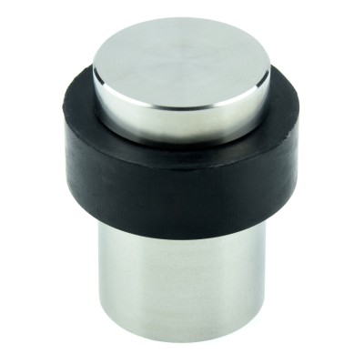 Rubber Door Stopper With Decorative Stainless Steel Base, Fixings Included 5060486386246  113063060589